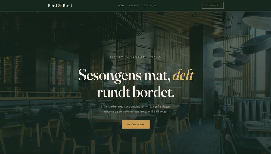 Skjermbilde av designeksempelet Bord & Brød