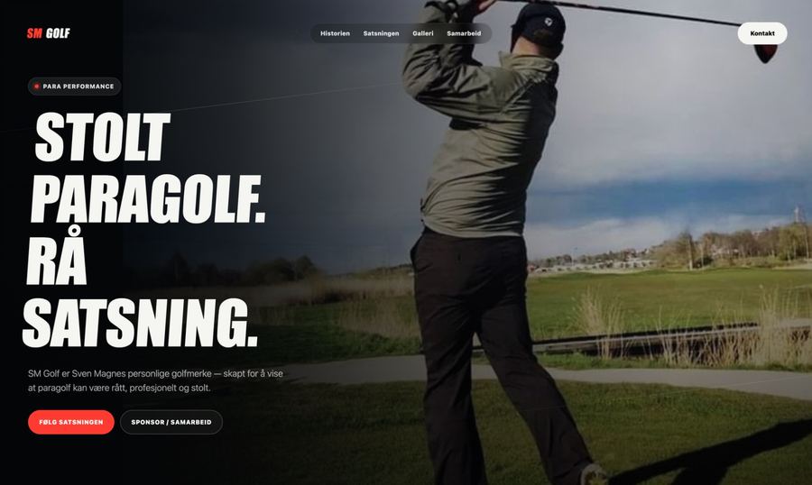 Skjermbilde av SM Golf – forsiden